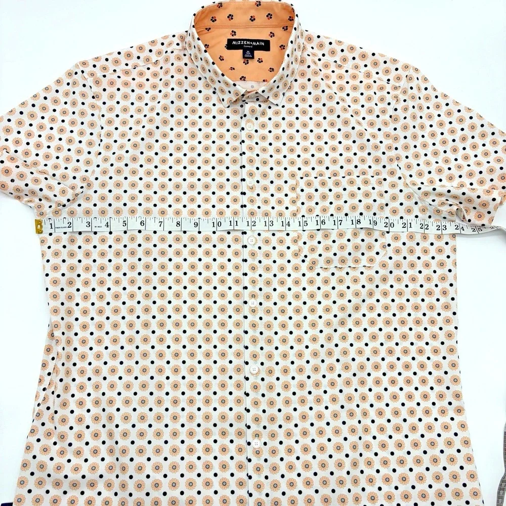Mizzen + Main Leeward Mens XL Trim Short Sleeve Print Button Down Shirt